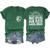 Olas de Barco Rayos de Sol Amazon Ebay Sitio Independiente Moda Casual Camiseta de Manga Corta con Cuello en V para Mujer