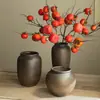 Jarrón de Cerámica Estilo Retro Inspirado en Zen de Jingdezhen, Maceta de Barro Grueso Tejida a Mano, Maceta Decorativa para Sala de Estar del Hogar, Envío Gratis