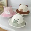 Bonito sombrero infantil de dibujos animados para otoño e invierno, bonito sombrero tipo cubo para niños pequeños, unisex, versátil sombrero de pescador de pana