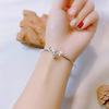 Pulseira Fofa Doce de Sino com Laço Pequena Fresca Princesa em Grande Pulseira de Prata Presente para Namorada Estudante
