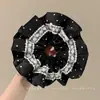 Suave con el cabello, elegante y con estilo, scrunchie, pasador de malla floral pequeño estilo coreano, accesorio para el cabello plisado de estilo de hada