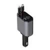 Carregador de Celular para Carro Super Rápido de 120W com Cabo Retrátil, Carregador de Carro Digital Um para Três, Acessórios Automotivos em Liga de Alumínio