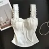 Camisola con Almohadillas en el Pecho, Ceñidor de Cintura, Estilo Chica Caliente de Deseo Puro, Ropa de Verano Exterior, Top Corto sin Mangas para Mujer