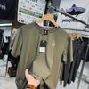 Camiseta de manga corta con cuello redondo para hombre y mujer para montaña y actividades al aire libre, resistente al desgarro, textura a cuadros, secado rápido, transpirable, repelente al agua