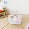 Bolsos Infantiles 2026 Nuevos Lindos Bolsos Cruzados para Niñas Elegantes Bolsos de Accesorios de Princesa Pequeños Bolsos Estilo Chanel con Cadena de Perlas