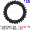 Elástico de Cabelo em Espiral Preto Fosco, Estilo Versátil para Meninas, Tamanho Grande de 5cm, Pulseira Fina com Estampa de Seda em Espiral de Fio de Telefone