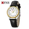 Reloj de Negocios Oufani, Esfera Grande Simple, Reloj de Cuarzo Digital Resistente al Agua 30m, Elegante Reloj de Pareja Luminoso con Calendario Simple