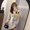 Camiseta de Manga Curta Algodão Puro Estilo Coreano de Verão Estampa de Desenho Animado Feminina Novo Estilo Design Coreano Dongdaemun Versátil Soltinho