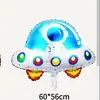 Tema de Anime Cumpleaños Infantil Astronauta Nave Espacial Cohete Globo de Película de Aluminio Diseño de Ciencia Ficción Globo Decorativo