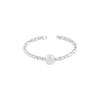 778 Diseño de Nicho de Lujo Ligero Estilo INS Coreano Minimalista Combinable Anillo con Textura Plisada de Cuentas Redondas Plata Esterlina S925 para Mujer