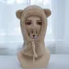 Design de chapéu senso nicho cachecol de pescoço chapéu integrado calor ursinho fofo 2026 novo chapéu chapéu de calor de inverno