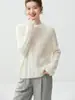 Suéter de cachemira para mujer de otoño e invierno, cuello redondo, corte holgado, suave y cómodo, versátil, con un diseño de punto trenzado calado, tejido y grueso para usar en capas