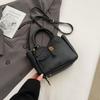 Bolsa de mão feminina estilo coreano, design de nicho, simples, com estampa de lichia, nova bolsa transversal pequena, primavera de 2025