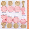 Mini Moldes para Galletas de Dibujos Animados Sanrio Hogareños Moldes de Sandía Estéreo 3D Corte a Presión Horneado de Fondant Hecho a Mano