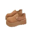 Zapatos Birkenstock de Suela Gruesa para Aumentar la Altura Zapatos de Mujer 2026 Nuevos Mocasines Bajos de Otoño Zapatos Individuales Retro sin Cordones