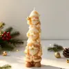 Jiahui Beauty Vela Perfumada Aroma de Papai Noel Molde Jenga de Natal DIY Ornamento de Gesso Papai Noel