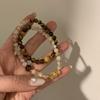 """Amanecer de Primavera en Jinshan"" Estilo Chino Nuevo Pulsera Transportadora de Riqueza Piedra Ojo de Tigre Citrino Pulsera de Doble Círculo"""