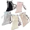 Nuevos Calcetines Finos de Punto Hueco Estilo Coreano Ins Estilo Ballet con Lazo de Cinta para Mujer, Calcetines de Algodón, Calcetines Holgados para Niña