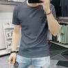 Playera de Manga Corta para Hombre Verano Nueva Moda Año del Dragón Estampada Top de Media Manga Ajustada Versátil Cuello Redondo