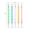 Fábrica en stock traje de bolígrafo para uñas 5 acrílico doble cabeza taladro bolígrafo varilla espiral traje aguja de flor taladro pegajoso