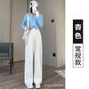 Calças de pernas largas forradas de lã / sem lã forradas calças femininas outono e inverno 2023 calças casuais anti-Pilling moda calça reta folgada