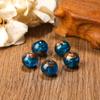 Hanyuanyuan Estilo Antiguo Dorado Fragante y Gris Arena Vidrio Cuentas Sueltas para Templo y Palacio Pulsera Dorada de Doble Extremo Accesorios de Cuentas Redondas, Personalizable