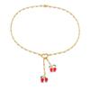 Collar Personalizado Popular Fruta Cereza Roja Manzana Pimienta Creativo Hueco Amor Borla Dongguan Joyería de Acero de Titanio