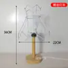 Lámpara de Mesa de Madera Maciza Hecha a Mano DIY Portalámparas de Cuerda de Algodón Tejida Paquete Tejido de Ratán Libro Rojo Pequeño Cuadros de Abuela Accesorios de Material de Ganchillo
