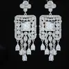 Pendientes de Borla de Flor con Pedrería para Mujer, Estilo Europeo y Americano, Artesanía Pesada, Únicos y Exagerados, Pendientes de Alta Gama, Accesorios Largos de Borla para Oreja