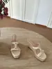 Pantuflas de cuña de cuerda de cáñamo tejida, plataforma impermeable de suela gruesa, color sólido