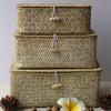 Caja de Regalo Rectangular Zhanjiang Hecha a Mano de Seagrass Tejida Caja de Almacenamiento Creativa para Bodas Estilo Occidental Cesta Caja de Regalo