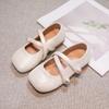 Zapatos de Princesa para Niñas, Zapatos Bordados de Primavera y Otoño, Zapatos Infantiles, Nuevos Zapatos de Verano con Suela Suave, Zapatos de Cuero para Niñas con Falda de Cara de Caballo