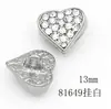Nuevo Botón de Diamante de Alta Gama en Forma de Corazón Moda Sencilla Top Versátil Vestido de Punto para Mujer Hebilla Decorativa
