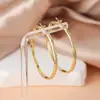 Brincos Femininos em Ouro e Prata, Argolas com um Toque de Luxo Leve e High-End, Design Único, Argolas Circulares Grandes Minimalistas