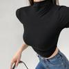 Top Deportivo de Chica Caliente de Verano Manga Corta de Yoga Cuello Medio Alto Camiseta Plisada Puro Deseo Ropa de Fitness Ejercicio Diario Casual