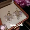Joyería Vintage Trenzado Retorcido Tejido Pulido Pulsera de Piedras Preciosas Chapada en Oro Pendientes de Diamante Brillantes Gotas de Agua de Ensueño