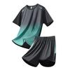 Traje deportivo de seda helada nuevo de verano para hombre y mujer, para correr, deportes, secado rápido, manga corta, pantalones cortos, fitness, talla grande, exterior