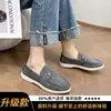 Mocasines para mujer, nueva colección primavera/otoño 2026, estilo británico, planos sin cordones con hebilla metálica, cómodos y de suela plana