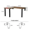 Escritorio de ordenador con mirador de madera maciza, escritorio con mirador, estantería integrada, tablero grande, mesa larga, escritorio de estudio de escritura en forma de L para dormitorio