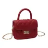 Bolsa Pequena Infantil Matelassê Estilo Chanel, Bolsa Transversal com Corrente para Meninas, Acessório de Vestido de Princesa, Porta-Moedas Atacado