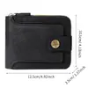 Producto Nuevo Transfronterizo 2026 Cartera Corta Retro para Hombre Cremallera Horizontal Portatarjetas Multifunción 70% de descuento Billetera para Monedas con Hebilla