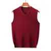 Comercio Exterior Invierno Nuevas Llegadas Chaleco de Punto Cardigan Suéter de Lana Hombre Color Sólido Versátil Chal de Punto Cuello en V