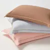 Fundas de almohada de algodón cepillado, 100% algodón puro, un par de fundas simples 48x74, fundas para insertos de almohada para adultos de otoño e invierno, pieza única