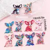 Colgante de Perrito con Puntos Lindo Perro con Estampado de Dibujos Animados Coloridos Pendiente DIY Llavero Adorno Accesorios En Stock