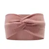 Faixa de Cabeça Cruzada Elástica de Algodão com Costela Estilo Comércio Exterior, Lenço de Cabeça Largo Esportivo, Acessório de Cabeça Atacado Transfronteiriço, Faixa de Cabeça Absorvente de Suor para Yoga