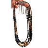Collar cadena clavicular estilo retro nacional estilo Maillard ojo de tigre natural ágata negra natural joyería de atmósfera