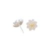 Aretes de flores estilo japonés-coreano temperamento simple Loto Dorado aretes de plata lisa aretes creativos estilo coreano joyería para la oreja