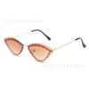 Nuevas Gafas de Sol Ojo de Gato Coloridas Europeas y Americanas Sin Montura con Incrustaciones de Diamantes Celebridad de Internet Street Shot Show Gafas Decorativas Personalizadas