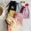 Calça Esportiva de Outono e Inverno para Meninos e Meninas, Calça Moletom Estampada Color Block para Crianças Pequenas e Médias, Calça Casual Infantil, Usável ao Ar Livre