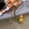 Loja de ouro mesmo colar de areia de ano novo não desbota acessórios femininos corrente de lã sentido avançado pyna cabaça pingente de bolsa da sorte